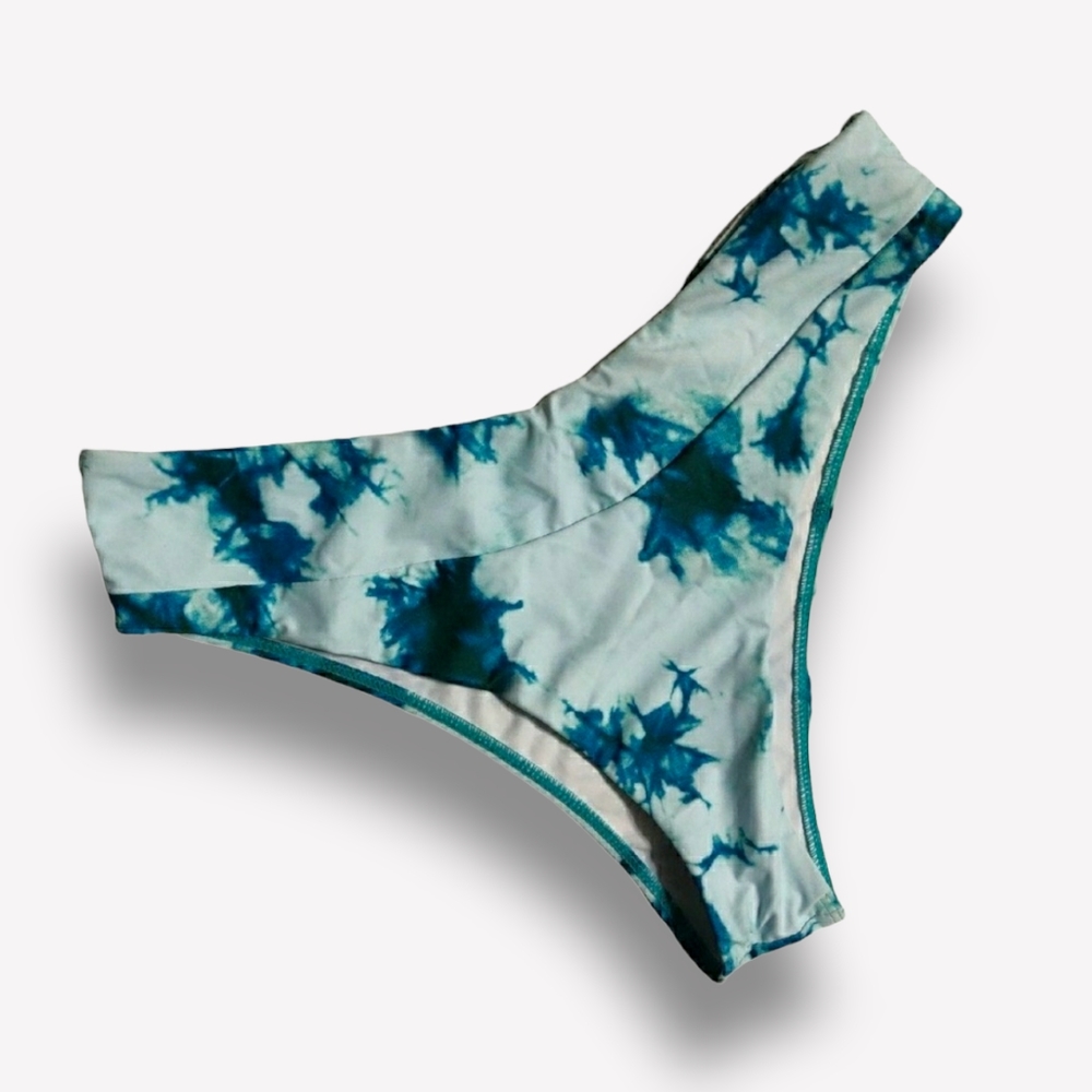 Teal Tie-Dye Cheeky Bikini Bottoms SheIn Women's Medium